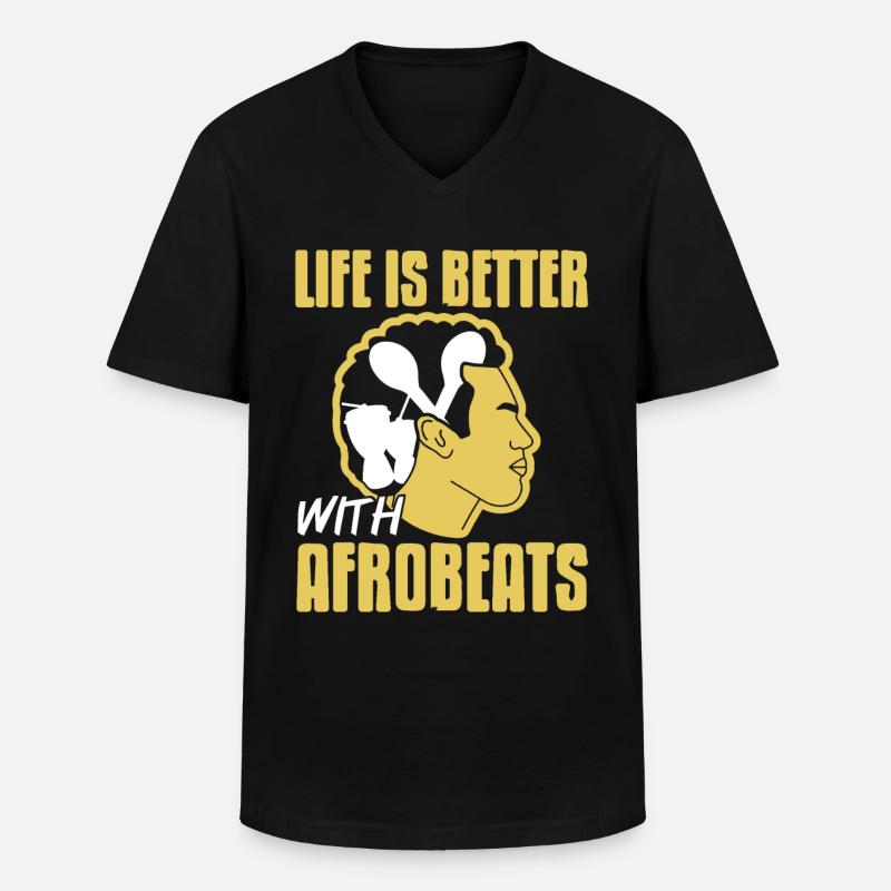 Life is better with Afrobeats - Männer-T-Shirt mit V-Ausschnitt - Schwarz