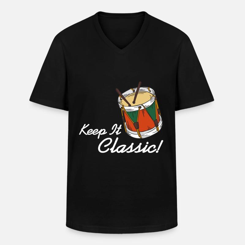 Afrobeat - Keep it classic - T-shirt col V Homme - noir