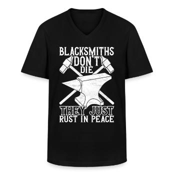 Schmied Schmieden Amboss - Männer-T-Shirt mit V-Ausschnitt - Schwarz - Vorne - AI Model Male 178 dark (178cm)