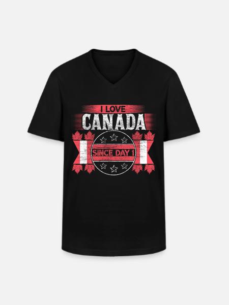 Kanada Schnee Herkunft Geschenkidee - Männer-T-Shirt mit V-Ausschnitt - Schwarz