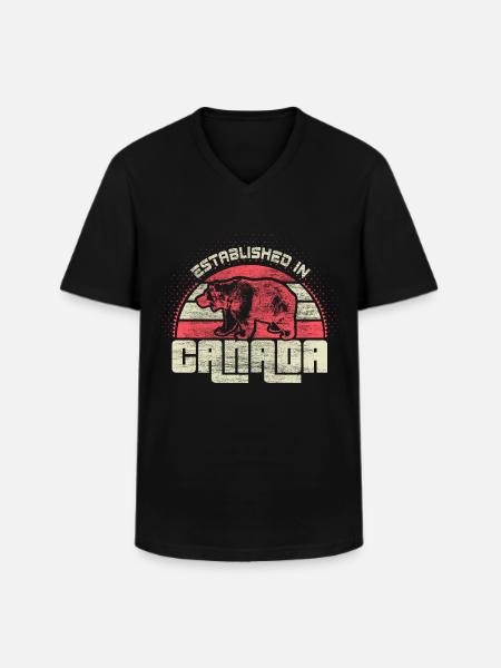 Canada Maple Origin - Men's V-Neck T-Shirt - black