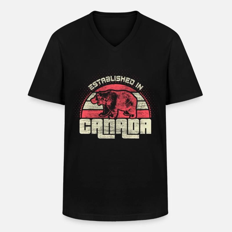 Kanada Ahorn Herkunft - Männer-T-Shirt mit V-Ausschnitt - Schwarz