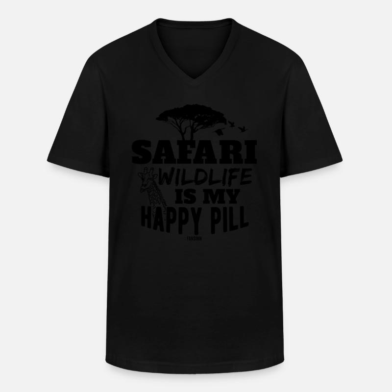 Giraffe - Männer-T-Shirt mit V-Ausschnitt - Schwarz