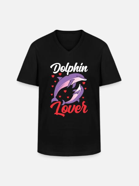 Dolphin lover Dolphins Dolphins Dolphin - Men's V-Neck T-Shirt - black