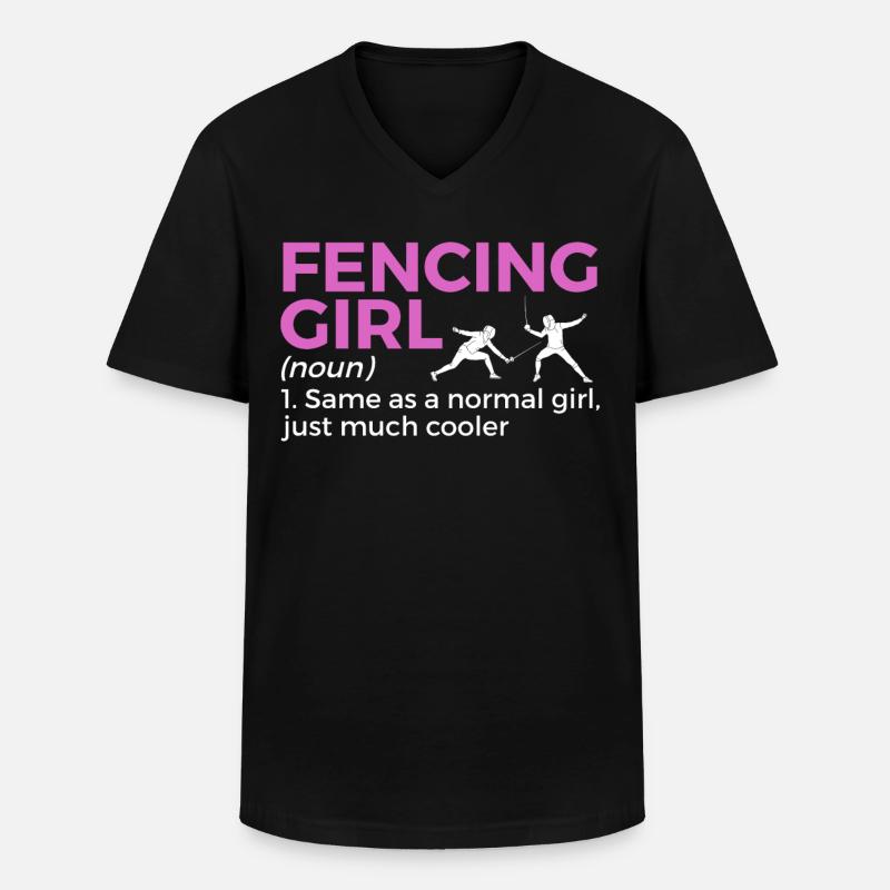 Fechten Degen Fechtduell Geschenkidee - Männer-T-Shirt mit V-Ausschnitt - Schwarz