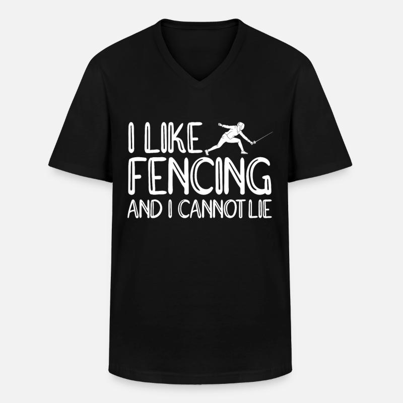 Fechten Degen Fechtduell Geschenkidee - Männer-T-Shirt mit V-Ausschnitt - Schwarz