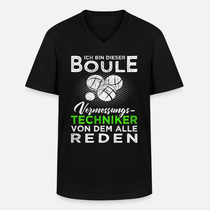 Boule Vermessungstechniker - Boulespieler - Boccia - Männer-T-Shirt mit V-Ausschnitt - Schwarz