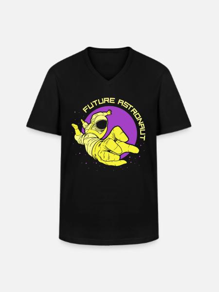 Future astronaut space astronomy rocket - Men's V-Neck T-Shirt - black