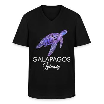 Galapagos-Inseln Meeresschildkröten-Nationalpark E - Männer-T-Shirt mit V-Ausschnitt - Schwarz - Vorne - AI Model Male 178 dark (178cm)