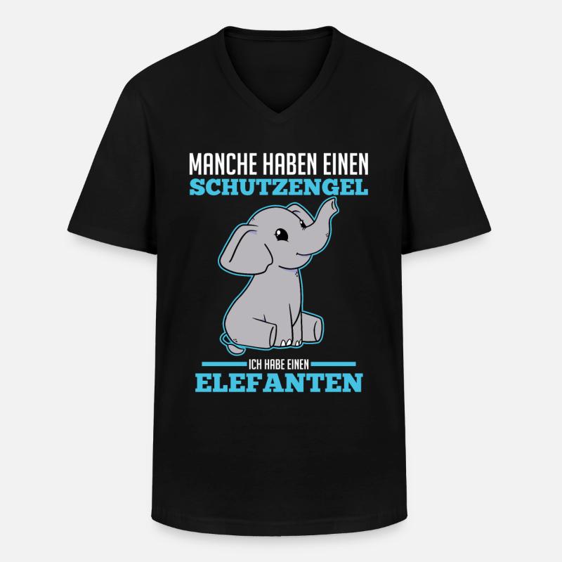 Dickhäuter Rüsseltier Elefant - Männer-T-Shirt mit V-Ausschnitt - Schwarz