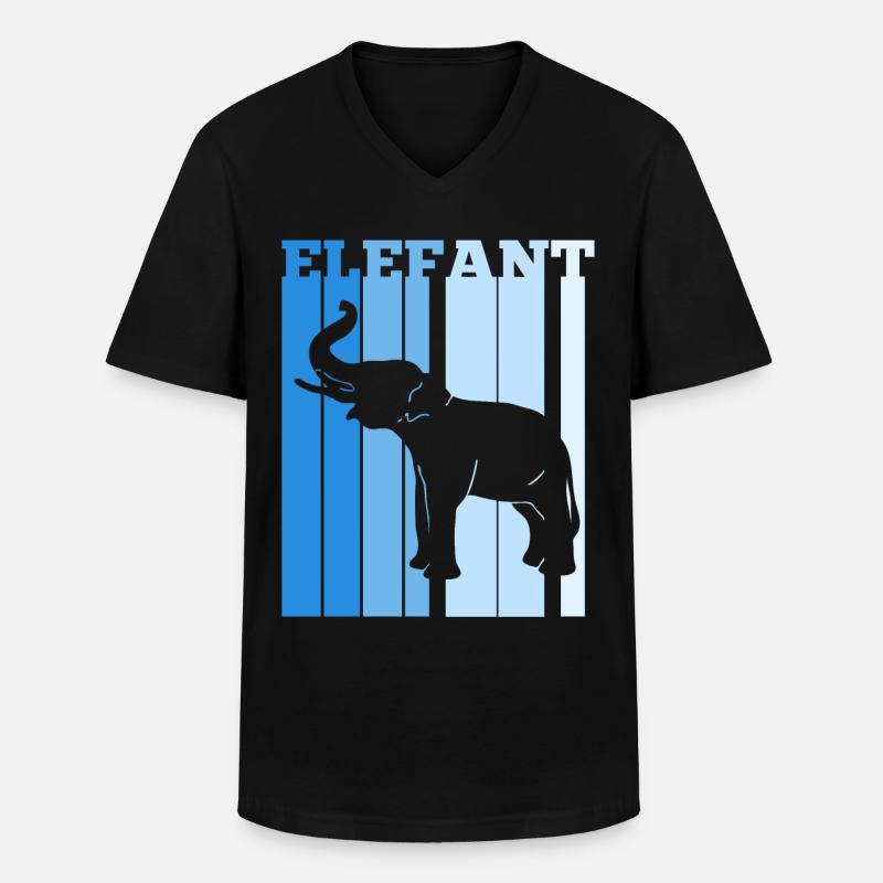 Dickhäuter Rüsseltier Elefant - Männer-T-Shirt mit V-Ausschnitt - Schwarz