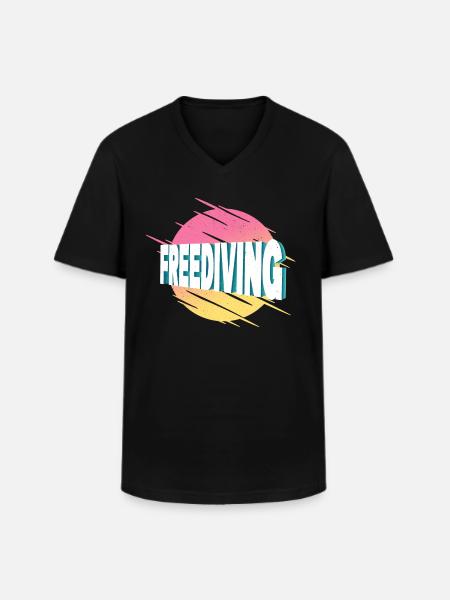 Freediving Freediving Freediving Diving - Men's V-Neck T-Shirt - black