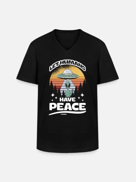 Astronaut Space Non-Irish Peace - Men's V-Neck T-Shirt - black