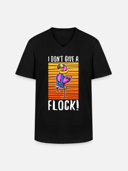 I don't give a flock - Männer-T-Shirt mit V-Ausschnitt - Schwarz