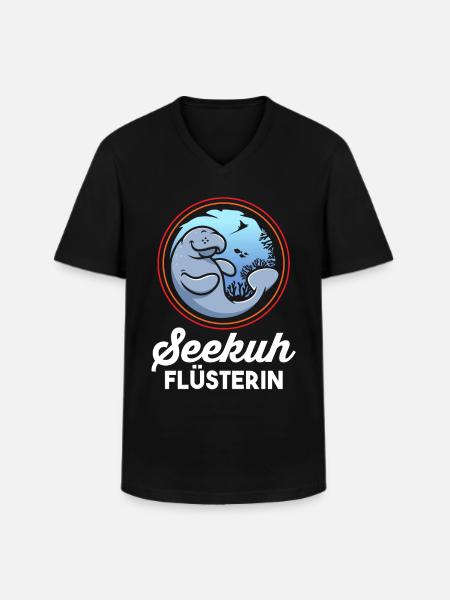 Meerkuh Seekuh - Männer-T-Shirt mit V-Ausschnitt - Schwarz