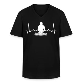 DJ Auftritt Auflegen - Männer-T-Shirt mit V-Ausschnitt - Schwarz - Vorne - AI Model Male 178 dark (178cm)