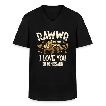 Ankylosaurus Dinosaurier Dino Zukünftige - Männer-T-Shirt mit V-Ausschnitt - Schwarz - Vorne - AI Model Male 178 dark (178cm)