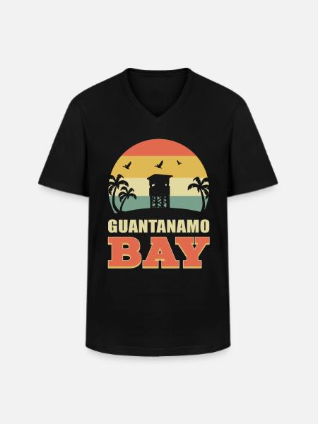 Guantanamo Bay Guantanamo Bay Gtmo Gitmo Nsgb Ma - Maglietta da uomo classica con scollo a V - nero