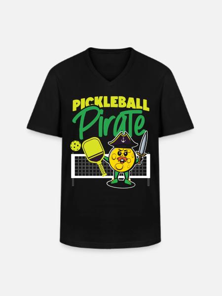 Pickleball Pirate Pickleball - T-shirt col V Homme - noir