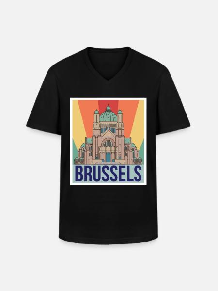 Brüssel Wissenschaft Atomkern Physik Atomphysiker - Männer-T-Shirt mit V-Ausschnitt - Schwarz