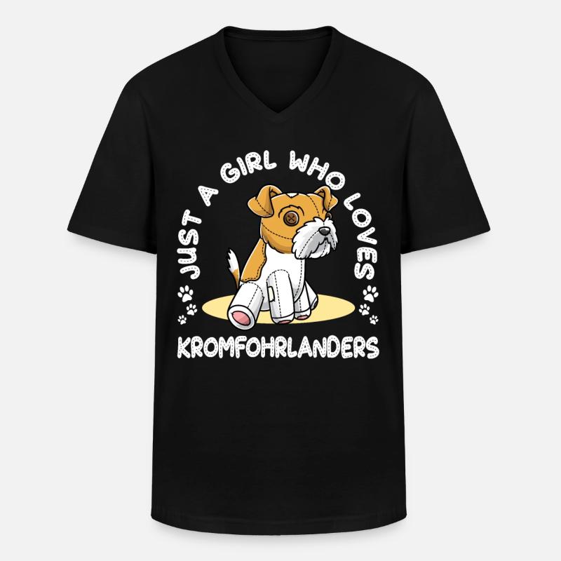 Kromfohrländer Hund - Männer-T-Shirt mit V-Ausschnitt - Schwarz