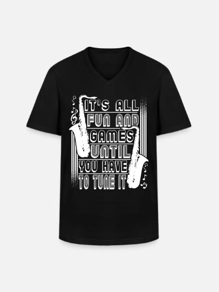 Saxophone Saxophone player - Men's V-Neck T-Shirt - black
