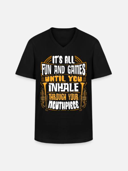 Trompeter Trompete Instrument Blechblasmusik - Männer-T-Shirt mit V-Ausschnitt - Schwarz