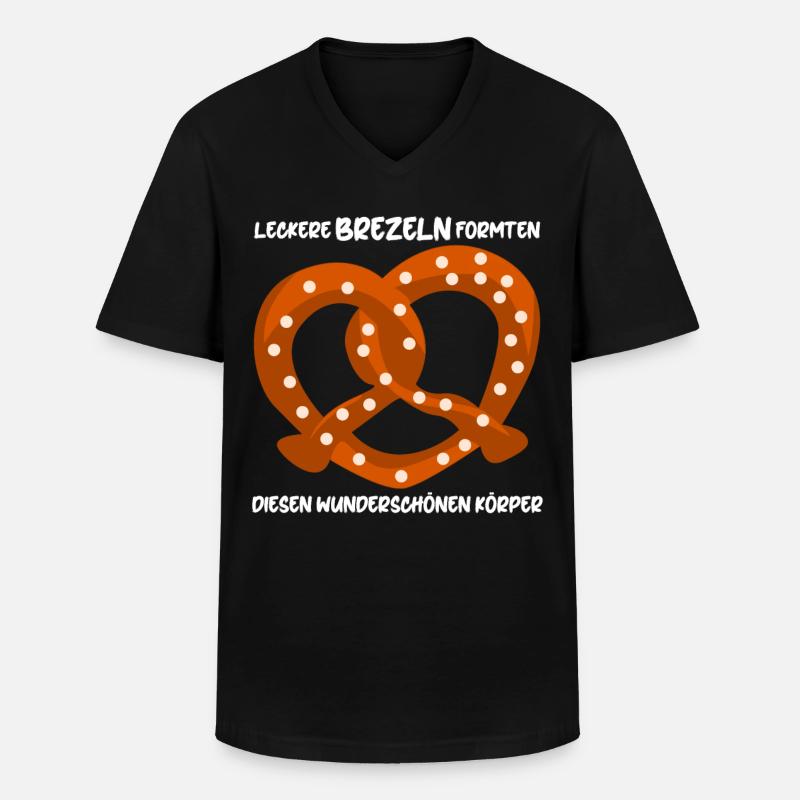 Brezeln Witz Bretzel - Männer-T-Shirt mit V-Ausschnitt - Schwarz