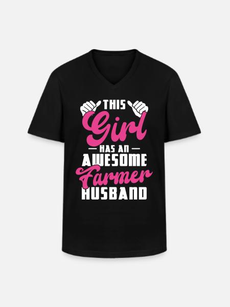 Farming Farmer Husband This Girl - Men's V-Neck T-Shirt - black