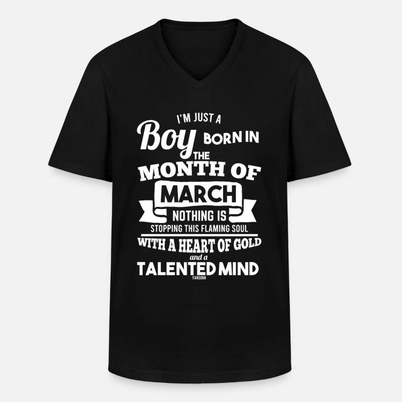 März - Männer-T-Shirt mit V-Ausschnitt - Schwarz