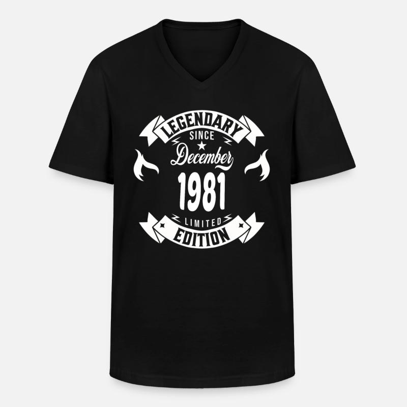 Legendary since december 1981 - Men's V-Neck T-Shirt - black