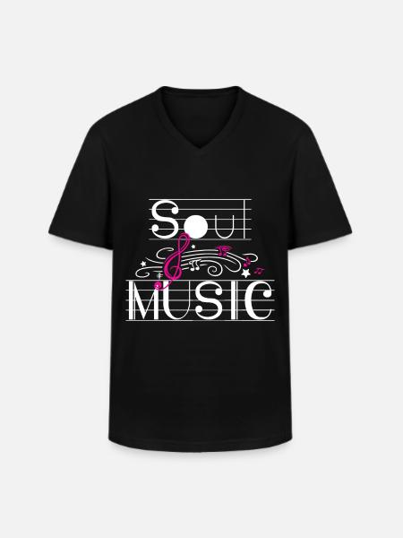 Soul Music Afro Soul Music Sheet Music Music Lovers Mu - Men's V-Neck T-Shirt - black