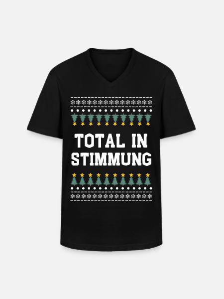 Total in Weihnachtsstimmung - Männer-T-Shirt mit V-Ausschnitt - Schwarz