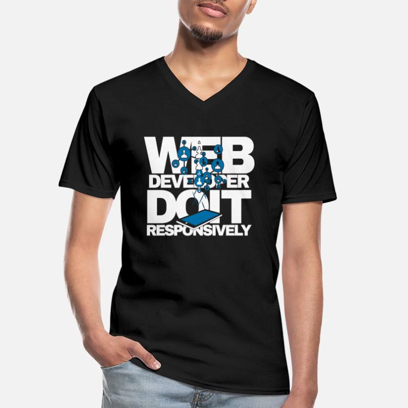 Programme de site Web Développeur Web réactif T-shirt col V Homme
