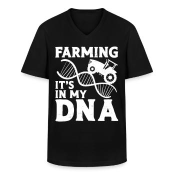 Farming Farmer Dna Vintage Tractor - T-shirt col V Homme - noir - Devant - AI Model Male 178 dark (178cm)