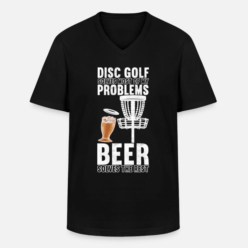 Disc Golf Discgolfspieler - Männer-T-Shirt mit V-Ausschnitt - Schwarz
