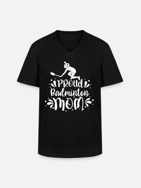 Stolze Badminton-Mutter Federball Badminton - Männer-T-Shirt mit V-Ausschnitt - Schwarz