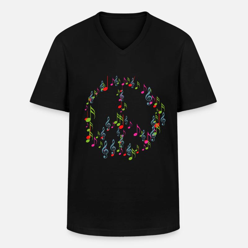 Hippie - Männer-T-Shirt mit V-Ausschnitt - Schwarz
