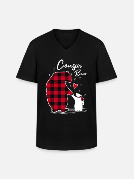 Cousin Bear - Men's V-Neck T-Shirt - black