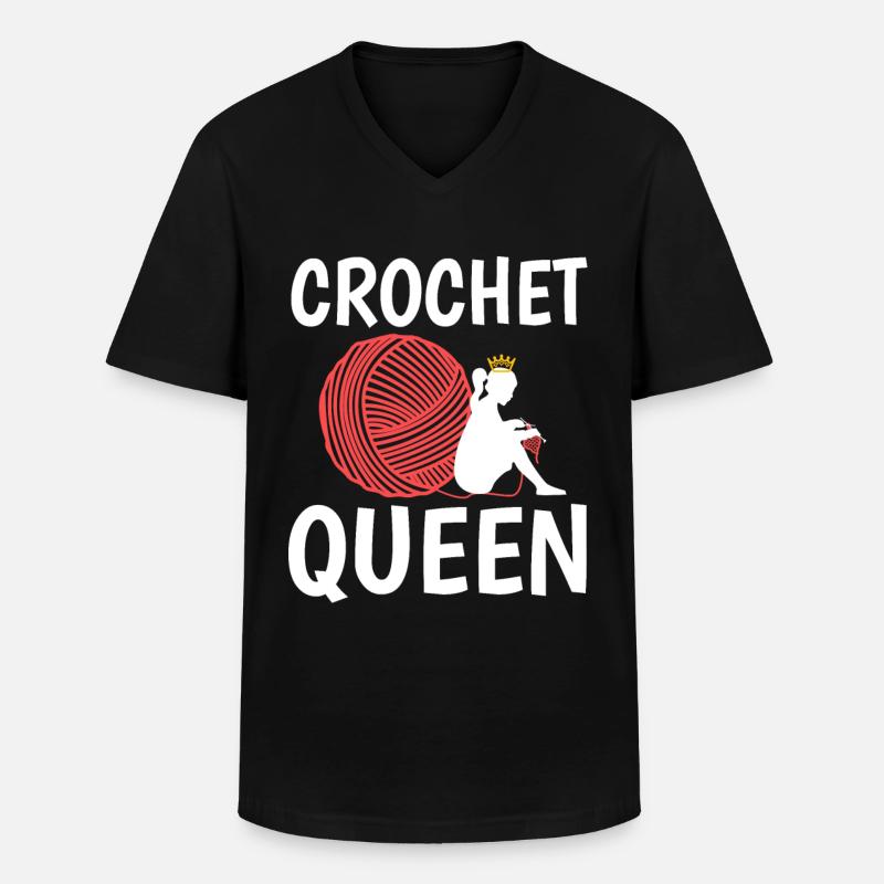 Crochet queen - Männer-T-Shirt mit V-Ausschnitt - Schwarz