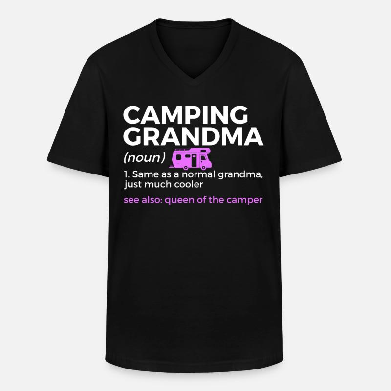 Camping Zelten Wohnmobil - Männer-T-Shirt mit V-Ausschnitt - Schwarz