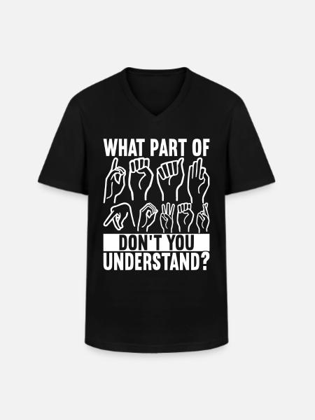 Deaf Deaf Mute Deaf - Men's V-Neck T-Shirt - black