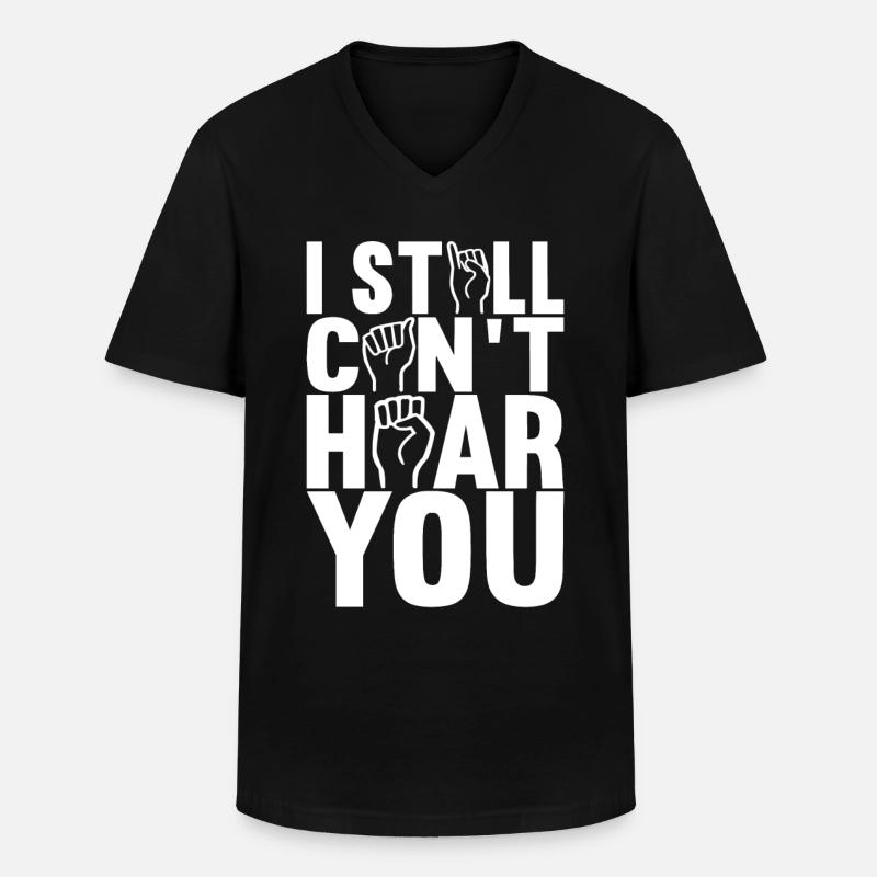 Taub Taubstumm Deaf - Männer-T-Shirt mit V-Ausschnitt - Schwarz