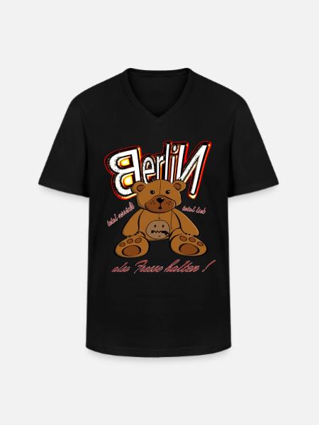 Berliner Schnauze - Männer-T-Shirt mit V-Ausschnitt - Schwarz