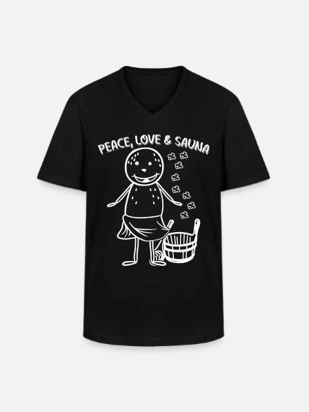 Saunieren Sauna - Men's V-Neck T-Shirt - black