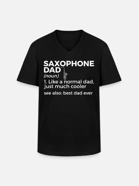 Saxophone musicians Brass music - Men's V-Neck T-Shirt - black