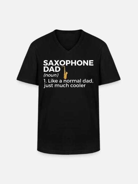 Saxophone Musiker Blasmusik - Männer-T-Shirt mit V-Ausschnitt - Schwarz