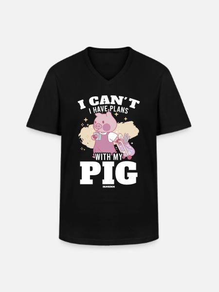 Pig - Men's V-Neck T-Shirt - black