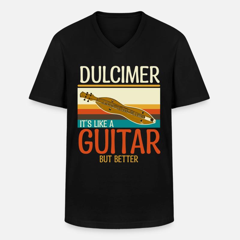 Dulcimer Instrument - Männer-T-Shirt mit V-Ausschnitt - Schwarz