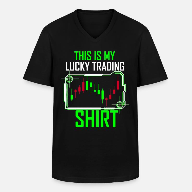 Trading Geld - Männer-T-Shirt mit V-Ausschnitt - Schwarz